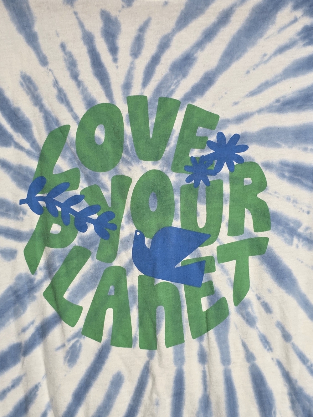RAILS Love Your Planet Tie-Dye Tee - Blue & Green Dove Short Sleeve T Shirt - Picture 2 of 7